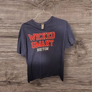 Gildan Navy Blue 'Wicked Smaht Boston' Short Sleeve Tee